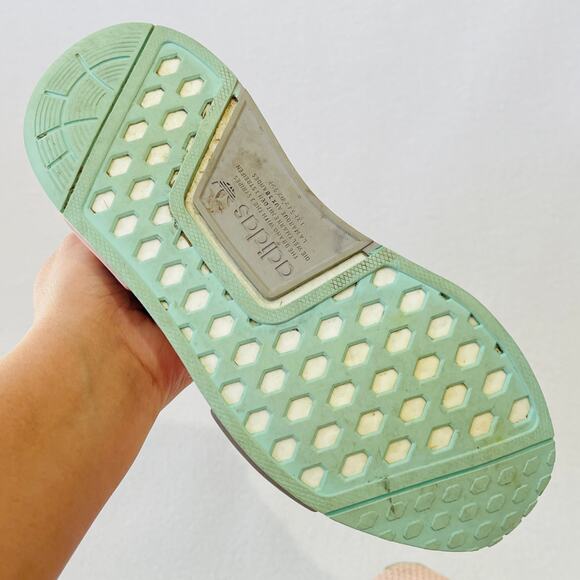 Adidas Originals NMD R1 Womens 7.5 Shoes Pink Knit Soft Body Low Top Sneakers - Picture 10 of 12